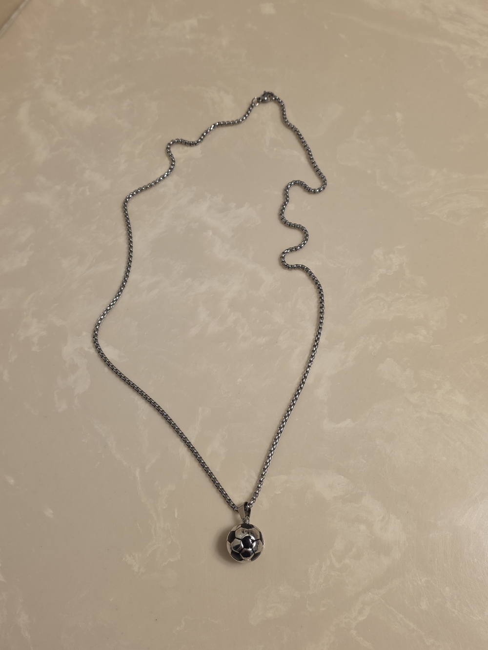 Silver Soccer Ball Pendant Necklace - Women's Sports Jewelry